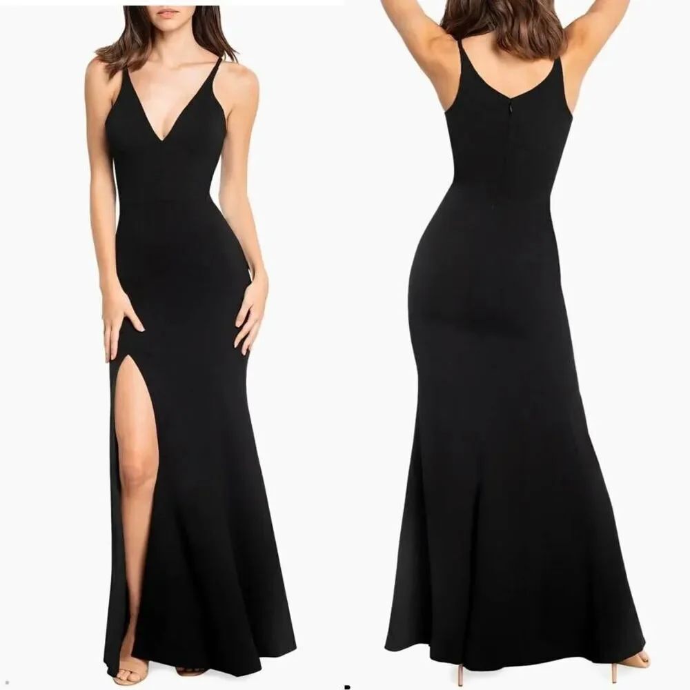 NWT Dress The Population Iris Sleeveless Mermaid Gown Black L $198